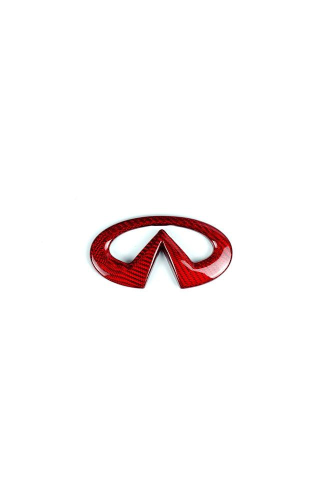 2015-2022 Infiniti Q50 Real Carbon Fiber Rear Emblem Trim Cover - Xorient Carbon Fiber