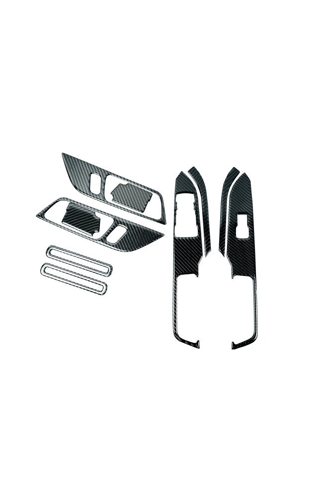 2015-2023 Mustang Carbon Fiber Interior Door Handle Trim Kit Black