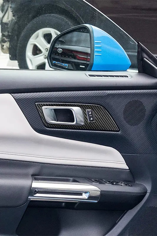 2015+ Ford Mustang Hard Carbon Fiber Door Handle Panel Trim Cover