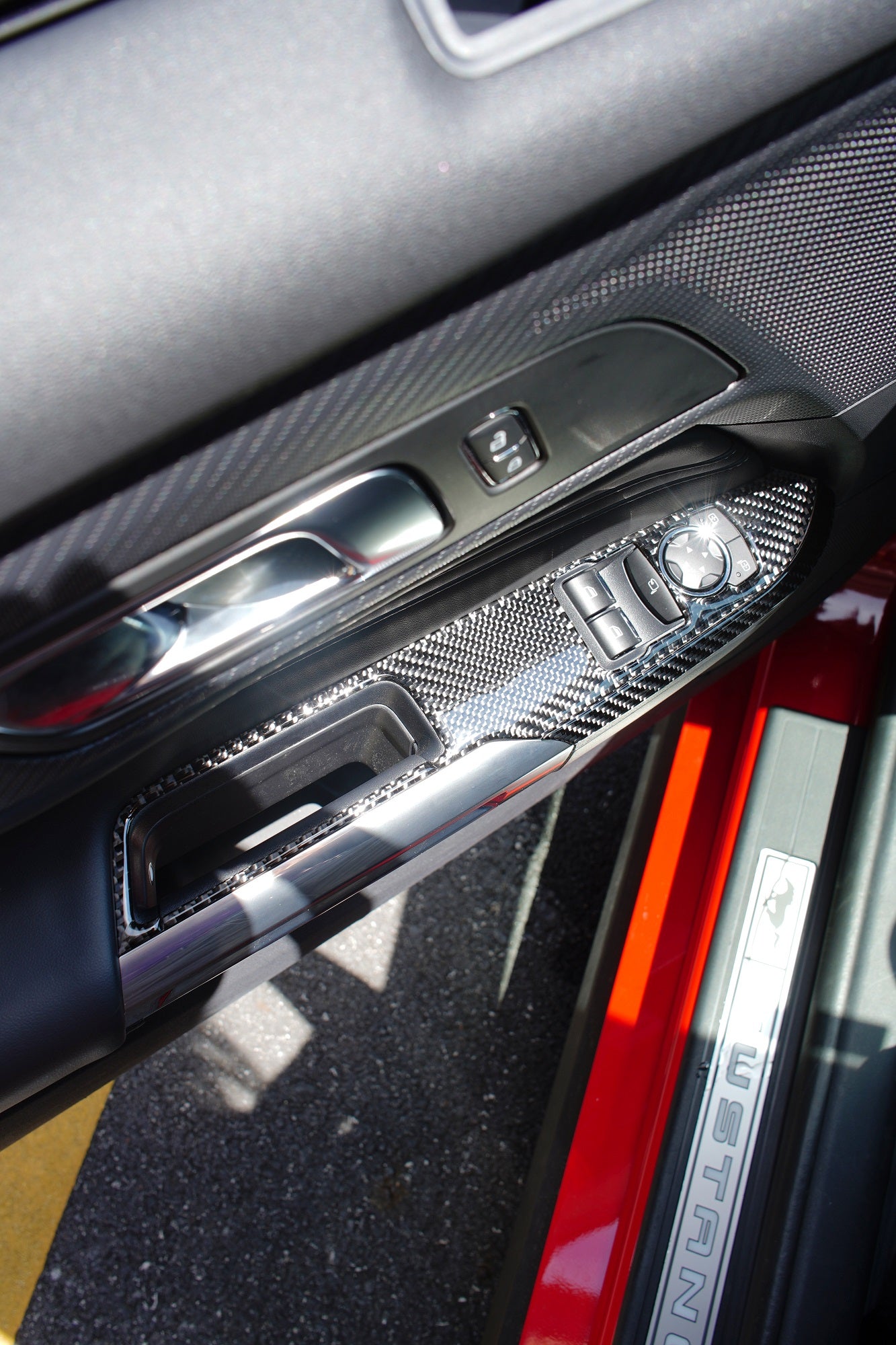 2024 Ford Mustang S650 Carbon Fiber Window Switch Panel Trim-After installation