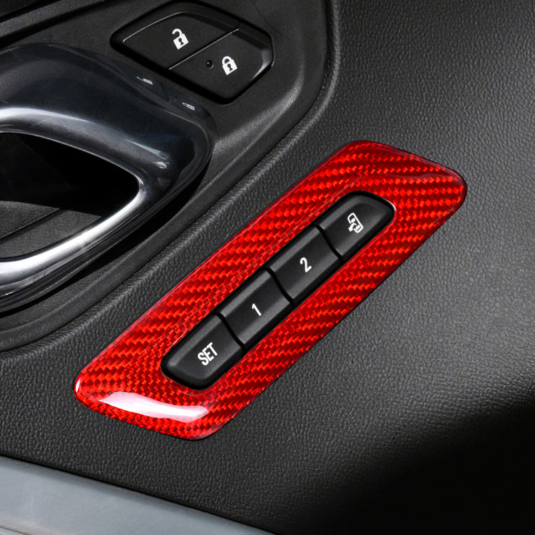 2016-2023 Camaro Carbon Fiber Interior Memory Seat Control Trim Cover-red