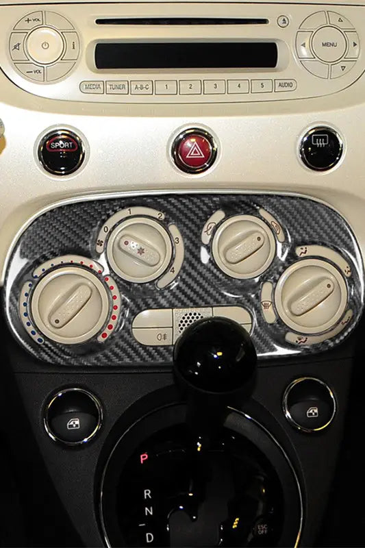 Fiat 500 Abarth Real Carbon Fiber Temperature Control Panel-Manual Controls