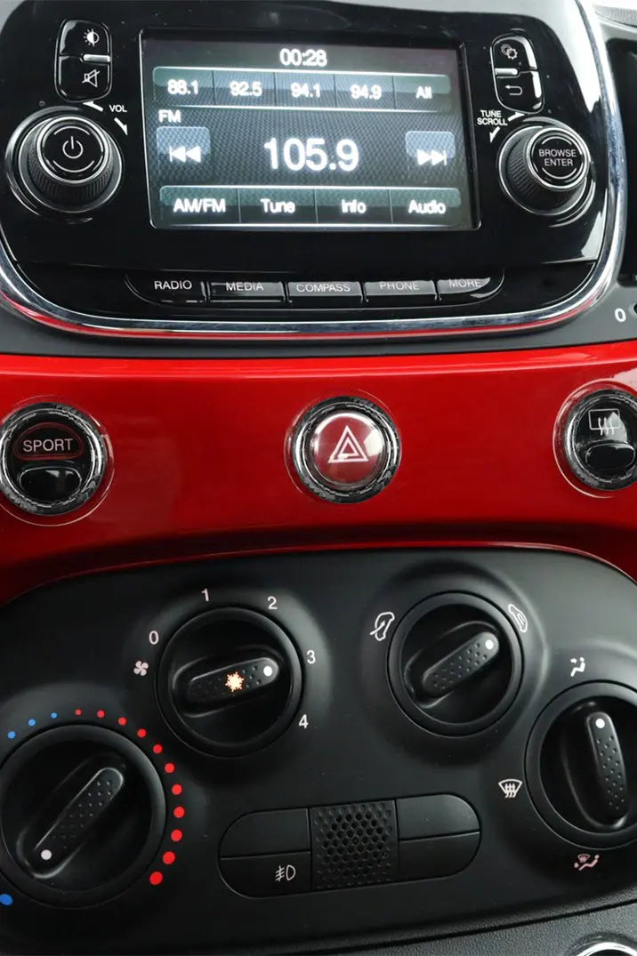 Fiat 500 Abarth 595 695 Carbon Fiber Center Dashboard Button Trim Kit 3PCS
