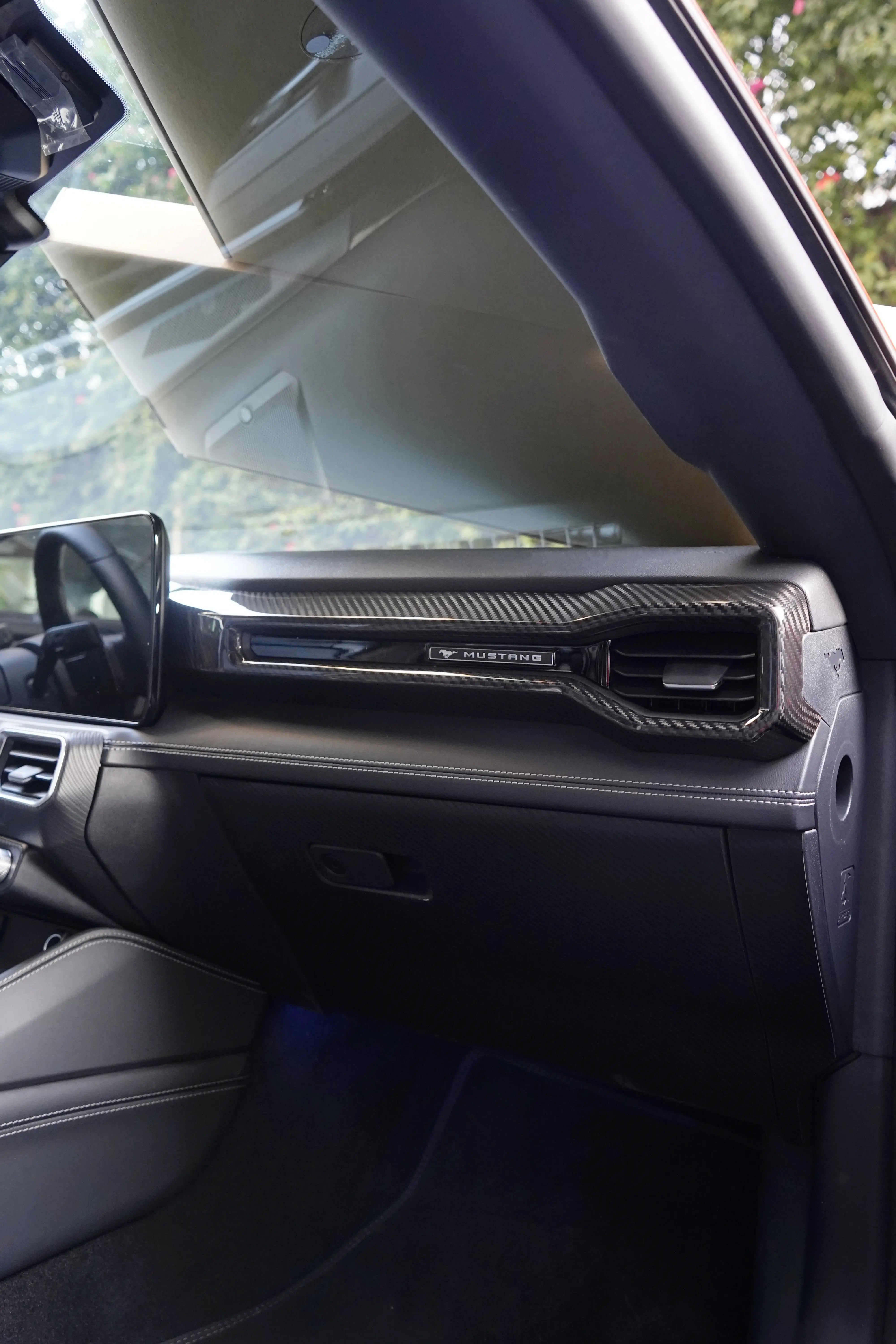 Ford Mustang S650 Carbon Fiber Passenger Dashboard Trim Cover