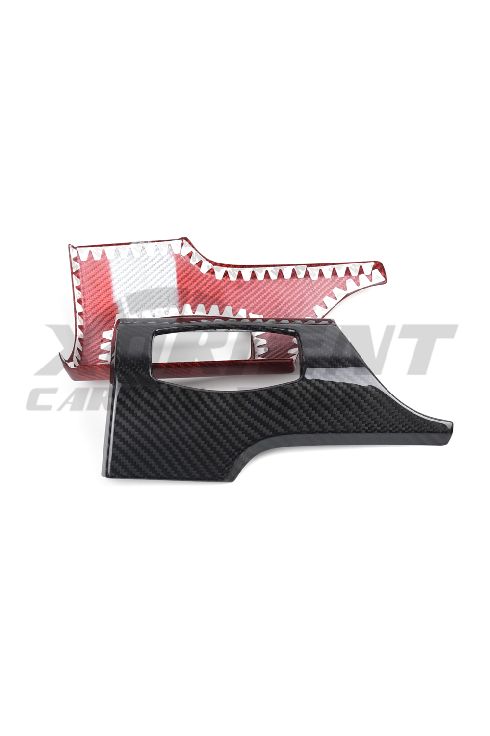 Mustang 2015+ Carbon Fiber Interior Dashboard Headlight Trim Cover-balck&red
