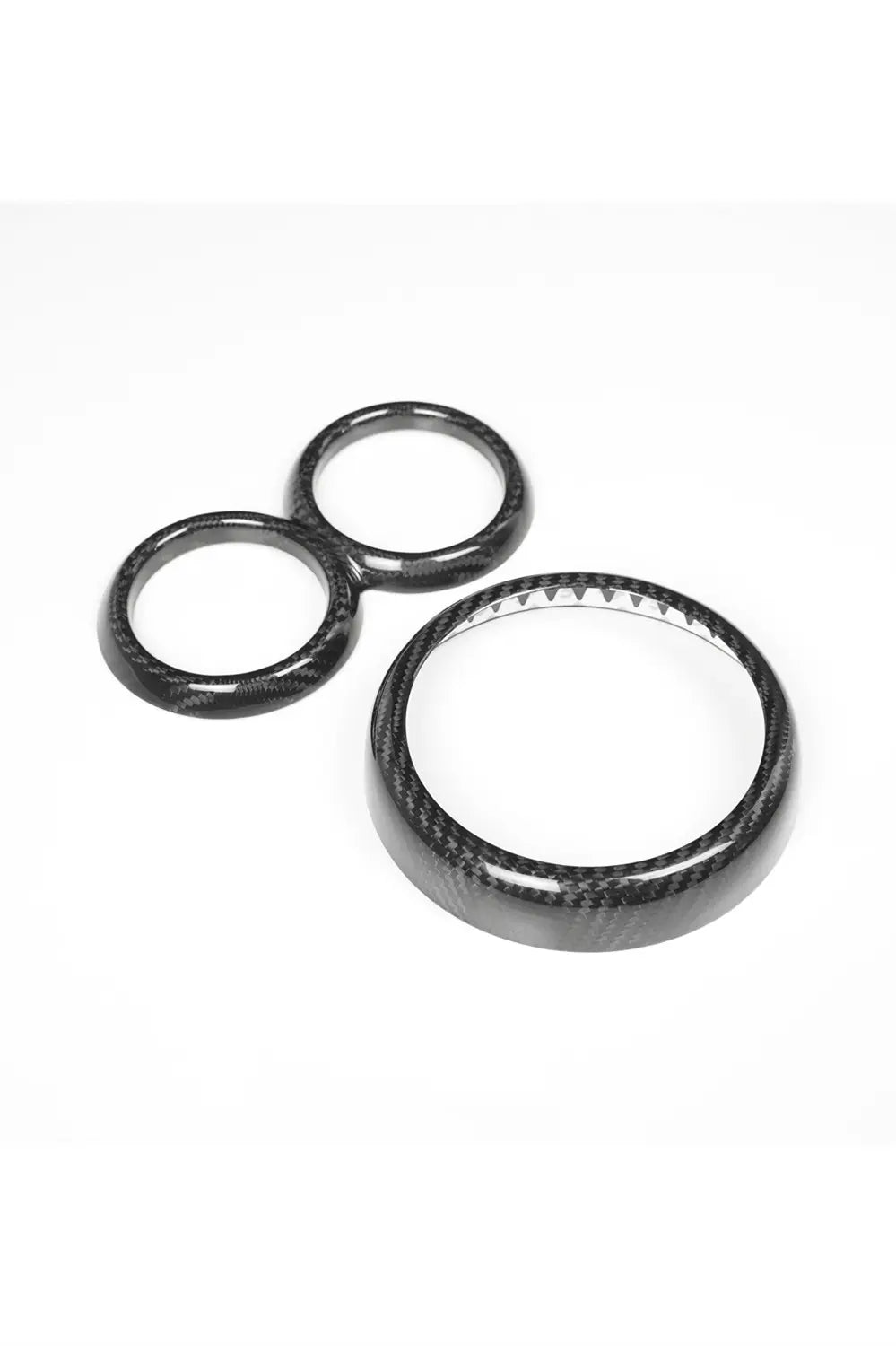 Mini Coopper Interior carbon fiber Cup Holder Trim Cover-black