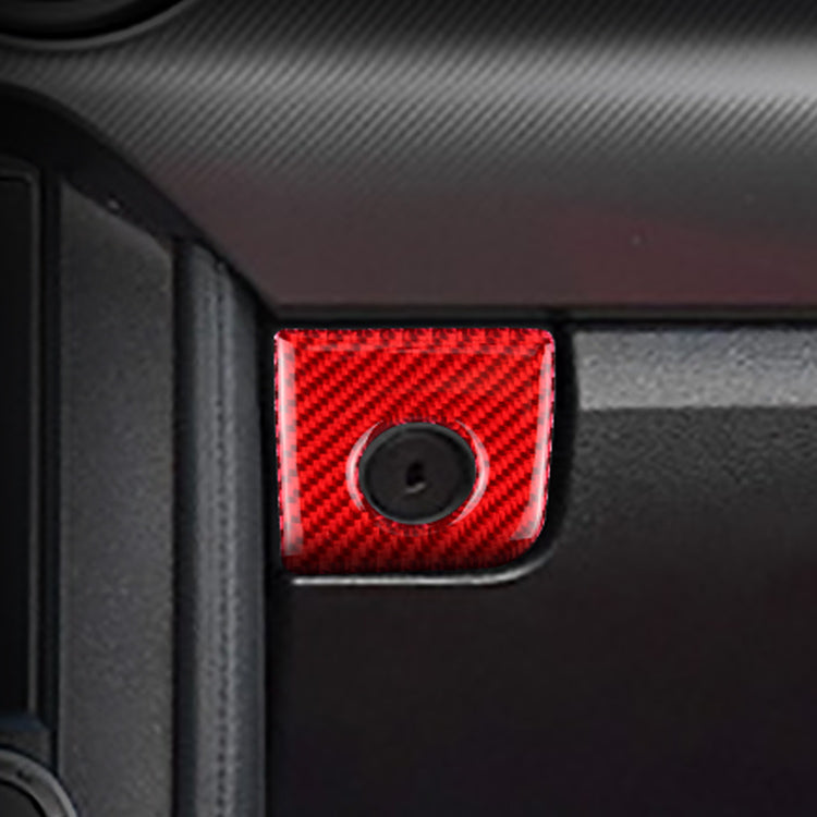 2015-2022 Mustang Carbon Fiber Interior Storage Trim Overlay-red