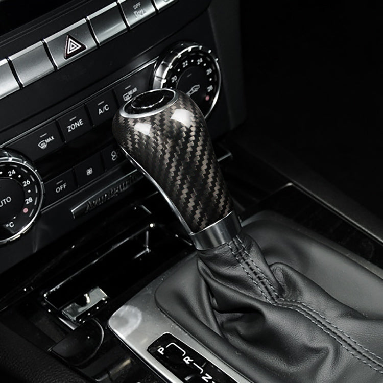 Carbon Fiber Interior Trim Gear Shift Knob Cover For Mercedes Benz C/E Class