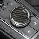 Carbon Fiber Interior Trim Multimedia Rotary Button Cover For Cadillac