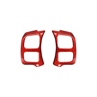 Carbon Fiber Steering Wheel Button Trim Cover For Lexus NX/IS/RC-red