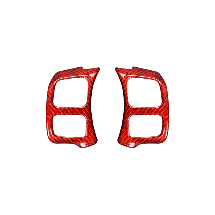 Carbon Fiber Steering Wheel Button Trim Cover For Lexus NX/IS/RC-red