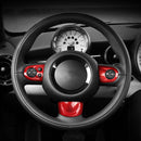 Carbon Fiber Car Steering Wheel Button Trim Cover For Mini Cooper R55/R56/R57