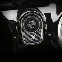 Carbon Fiber Start Stop Button Trim Cover For Mercedes Benz