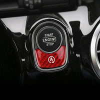 Carbon Fiber Start Stop Button Trim Cover For Mercedes Benz