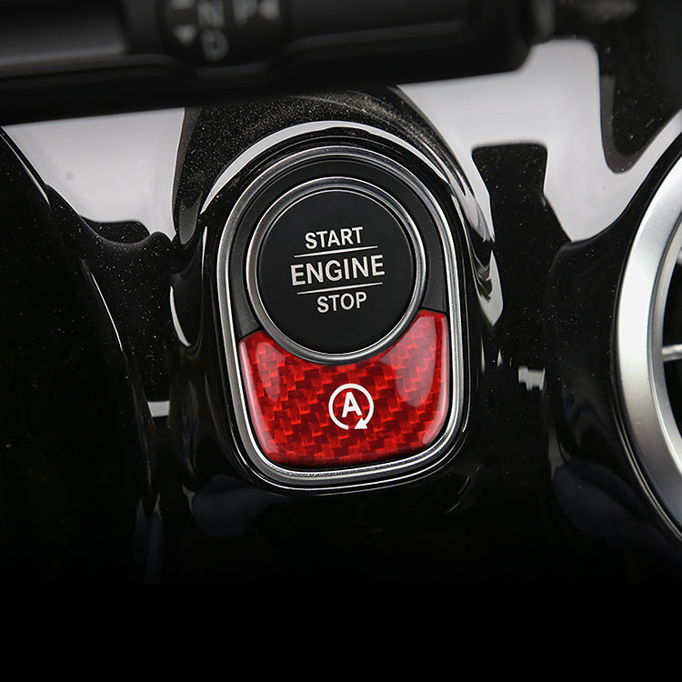 Carbon Fiber Start Stop Button Trim Cover For Mercedes Benz