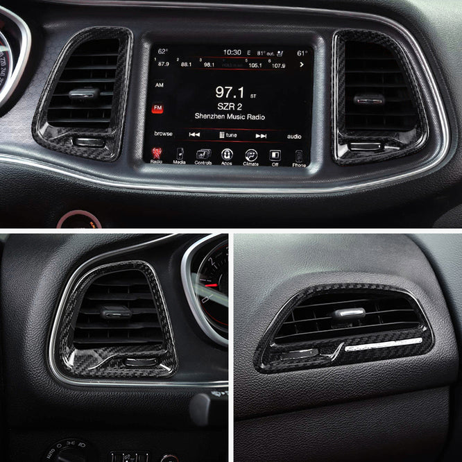 Dodge Challenger 2015-2023 Carbon Fiber Air Outlet Frame Trim Cover
