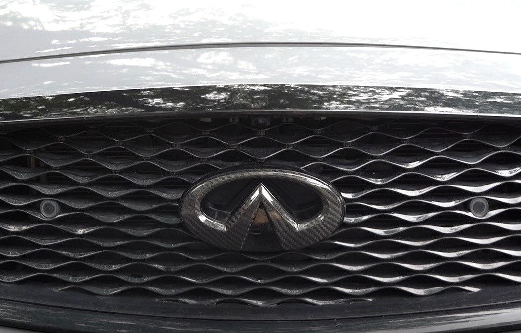 2015-2022 Infiniti Q50 Carbon Fiber Exterior Front Emblem Trim Cover