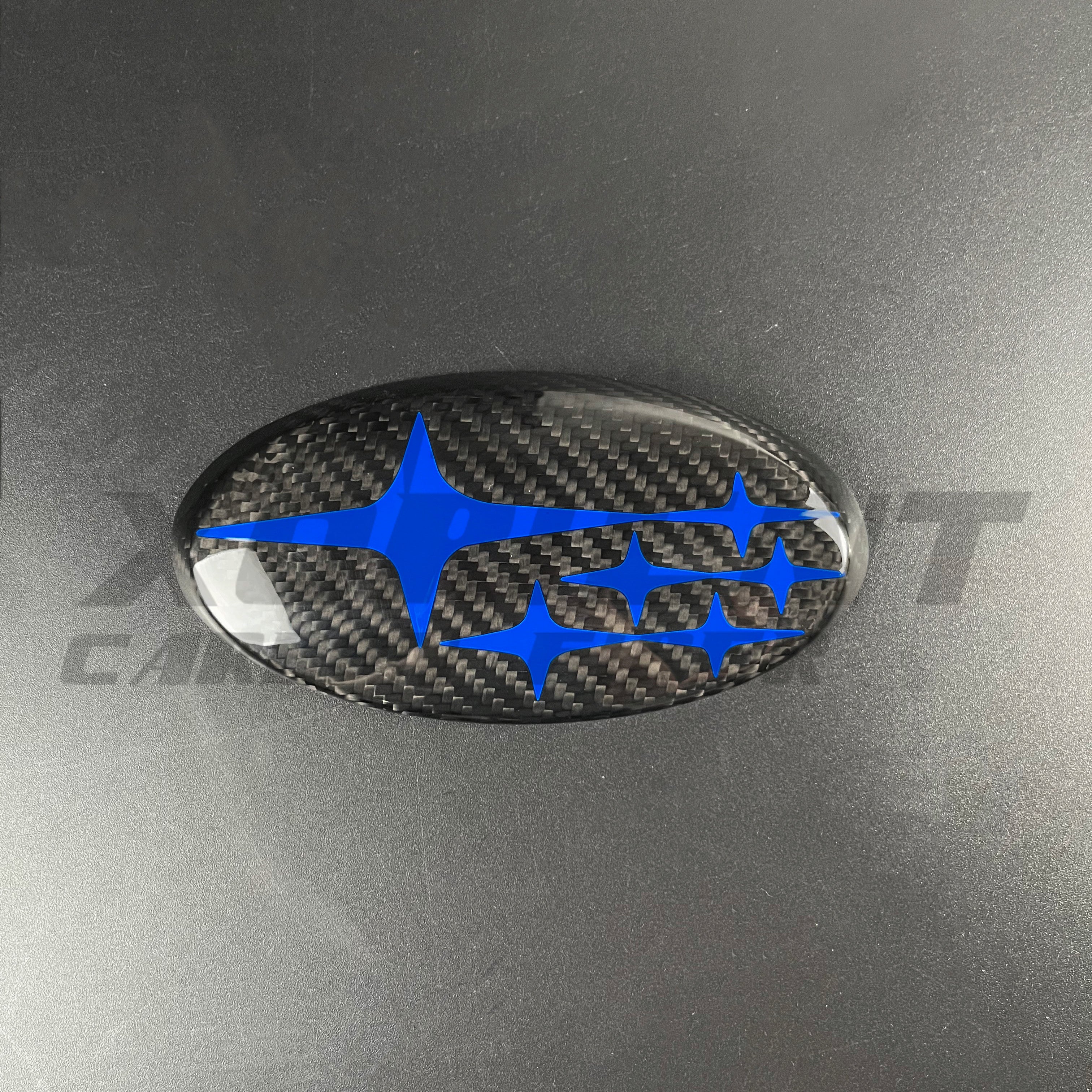 2015-2023 Subaru WRX Carbon Fiber Front And Rear Emblem Trim Cover 18+ CrossTrek,17+ Impreza-blue