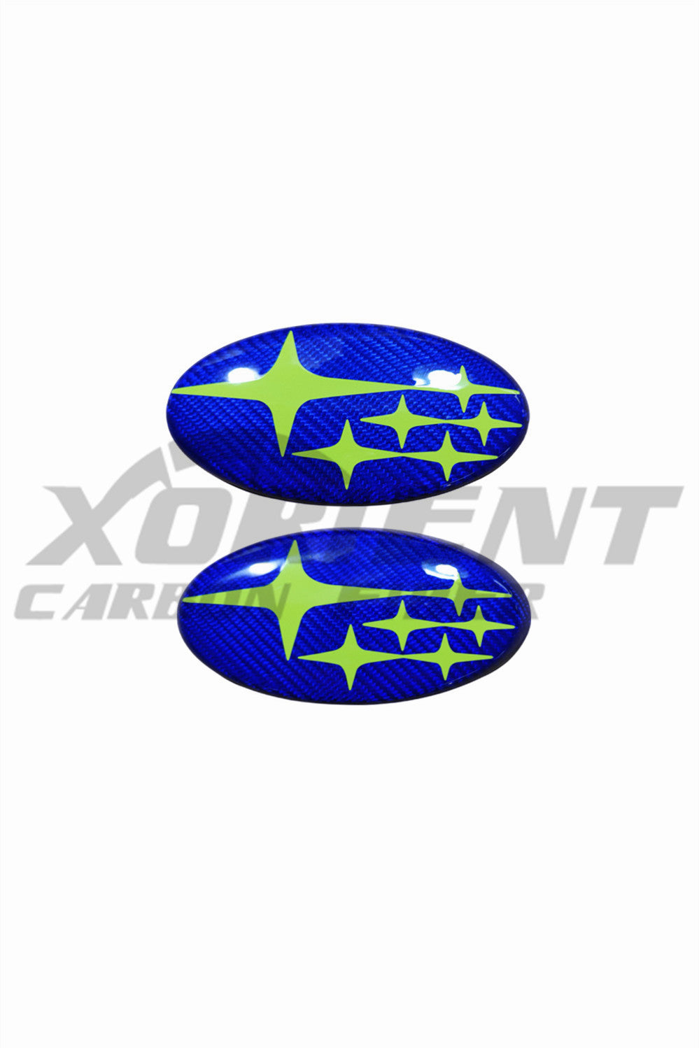 2015-2023 Subaru WRX Carbon Fiber Front And Rear Emblem Trim Cover 18+ CrossTrek,17+ Impreza-blue and green