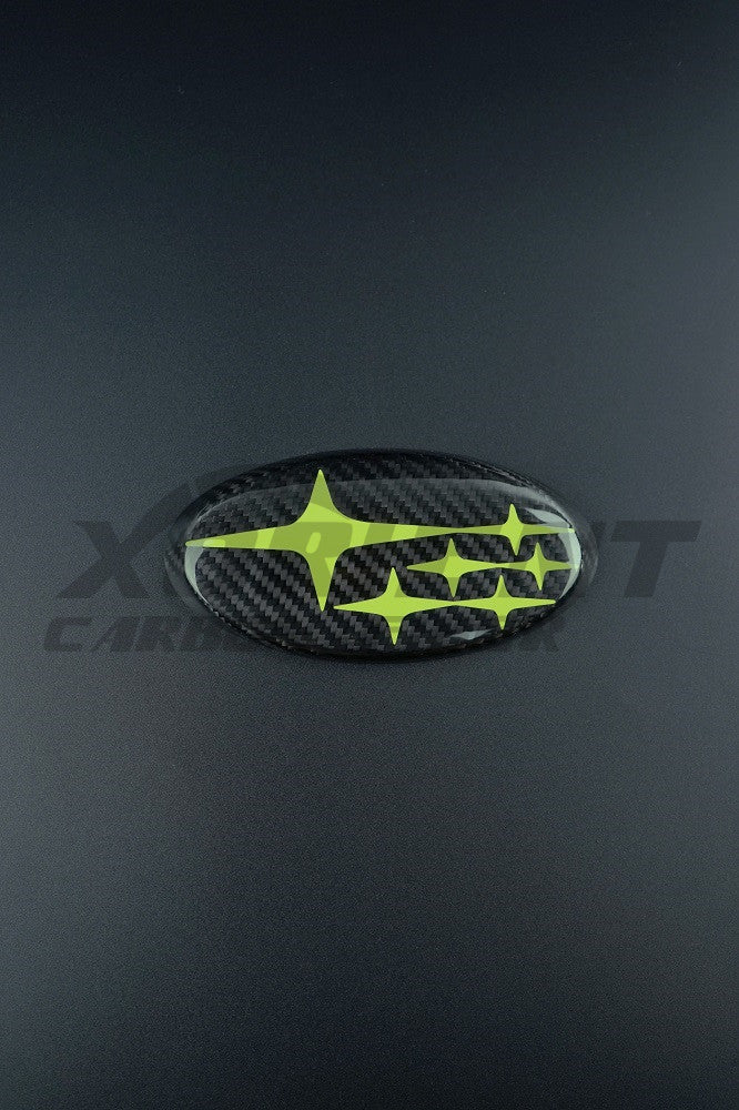 2015-2023 Subaru WRX Carbon Fiber Front And Rear Emblem Trim Cover 18+ CrossTrek,17+ Impreza-green