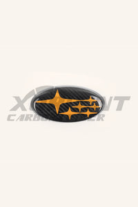 2015-2023 Subaru WRX Carbon Fiber Front And Rear Emblem Trim Cover 18+ CrossTrek,17+ Impreza-orange