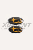 2015-2023 Subaru WRX Carbon Fiber Front And Rear Emblem Trim Cover 18+ CrossTrek,17+ Impreza-orange