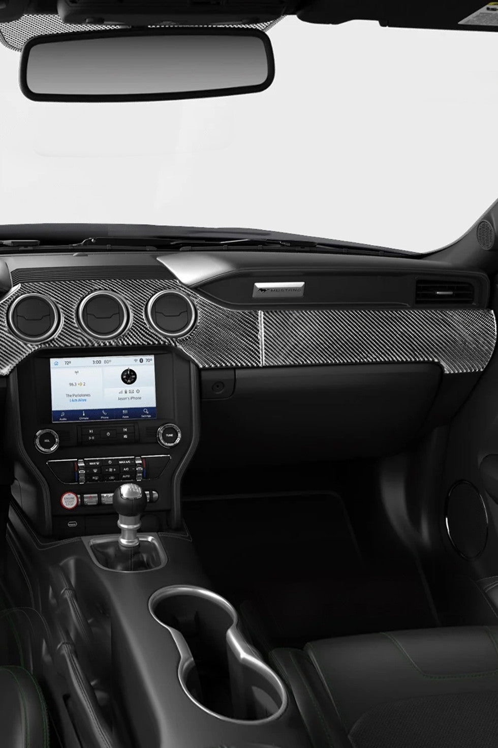 Kit di finiture per cruscotto in fibra di carbonio Mustang 2015-2023