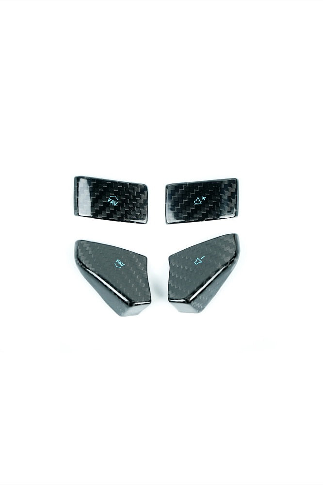 2020-2023 Corvette C8 Carbon Fiber Steering Wheel Volume Button Trim Covers[4PCS]