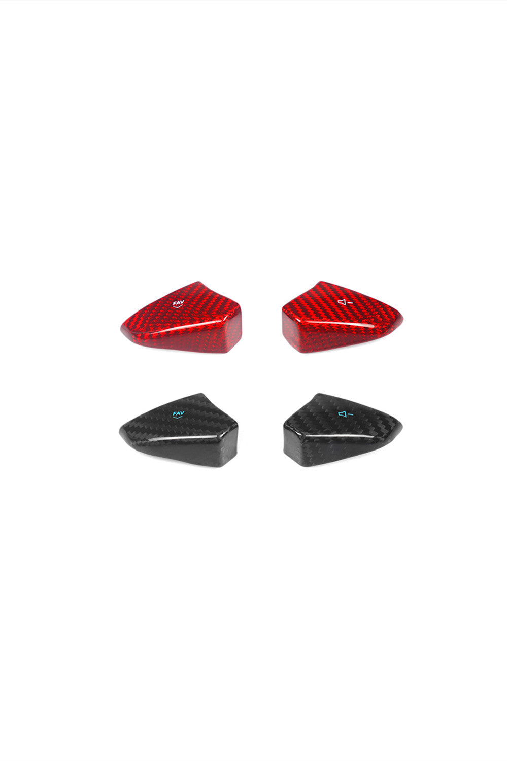 2020-2023 Corvette C8 Carbon Fiber Steering Wheel Volume Button Trim Covers[4PCS] Black