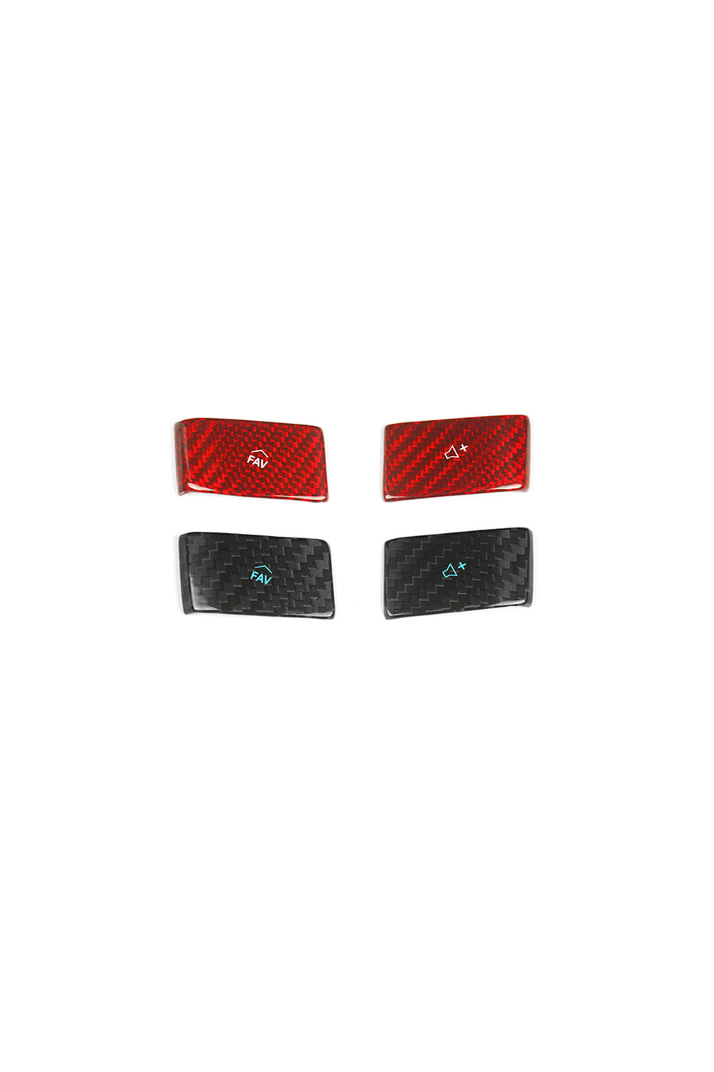 2020-2023 Corvette C8 Carbon Fiber Steering Wheel Volume Button Trim Covers[4PCS] Red