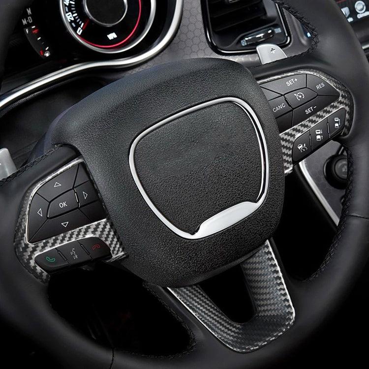 2015-2023 Dodge Charger Carbon Fiber Steering Wheel Trim Cover[3pcs]