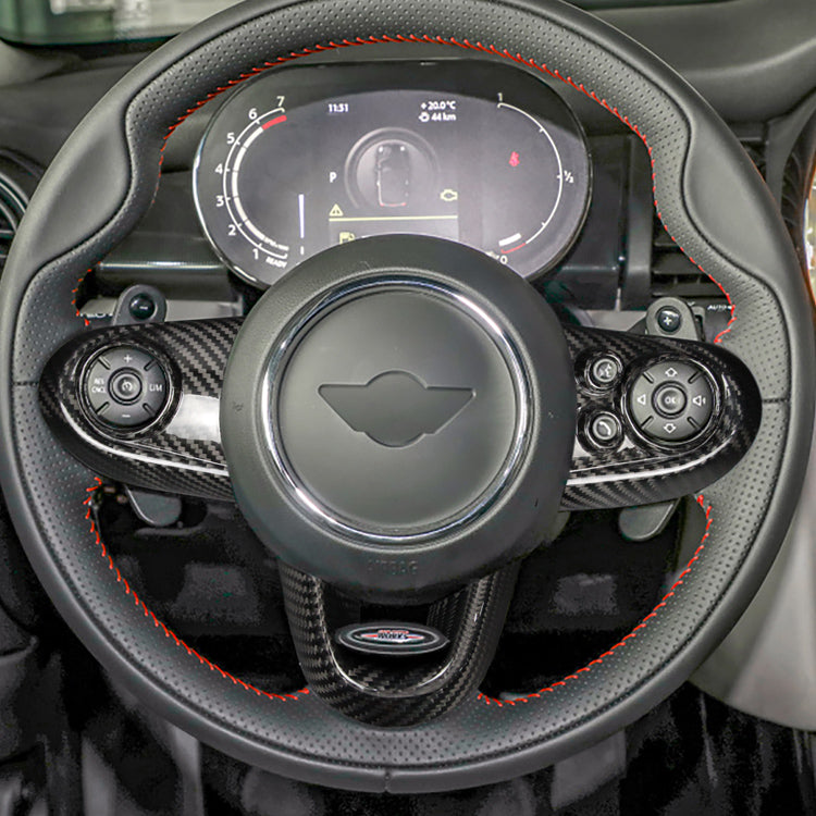 Mini Cooper F54/F55/F56 Carbon Fiber Steering Wheel Trim Cover [Deluxe Version]