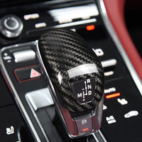 Carbon Fiber Interior Gear Shift Head Trim Cover For Porsche Panamera 2017+-black