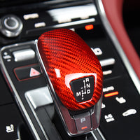 Carbon Fiber Interior Gear Shift Head Trim Cover For Porsche Panamera 2017+-red