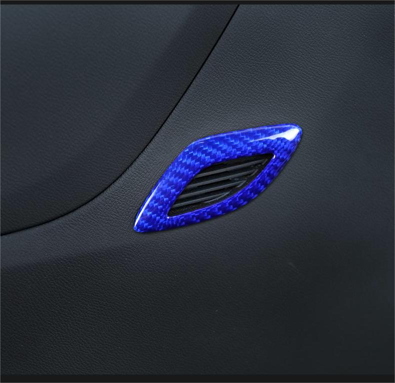 2016-2023 Camaro Carbon Fiber Interior Small Door Speaker Control Trim Cover-blue