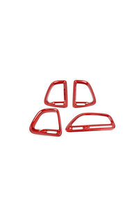 [4pcs] Carbon Fiber Air Outlet Frame Trim Cover For Dodge Challenger 2015-2023-red