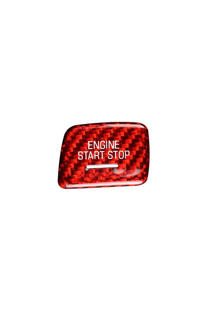 Carbon Fiber Start Stop Button Trim Cover For Camaro/Corvette C7-Red