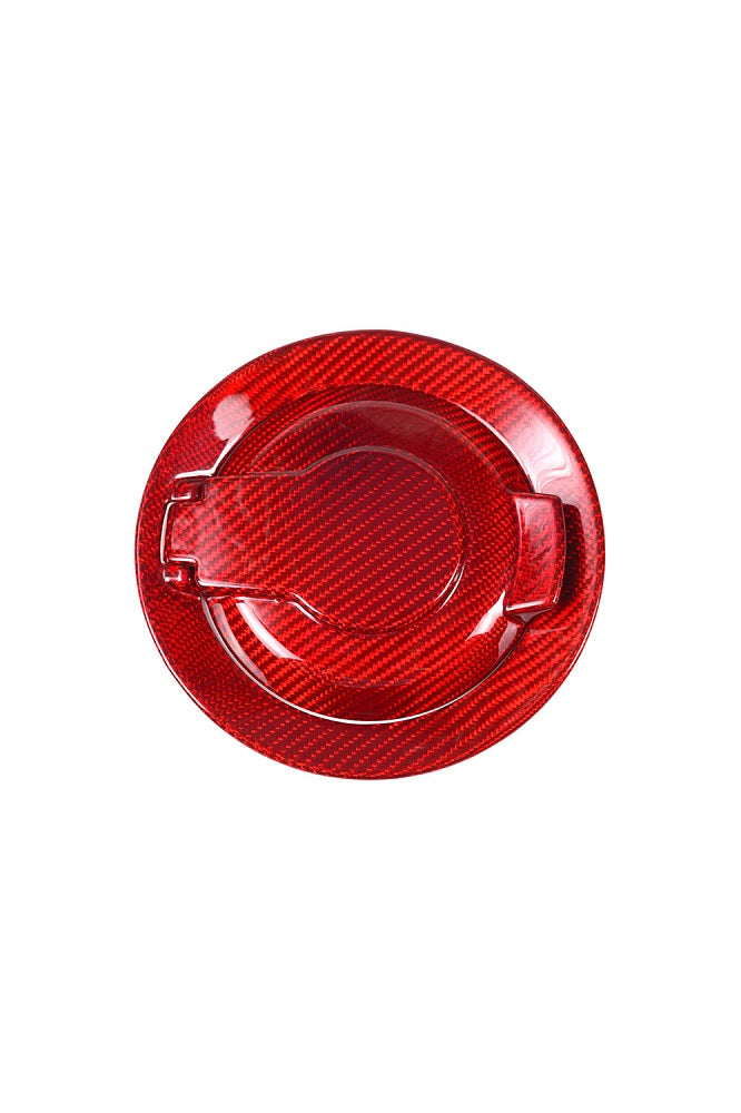 Carbon Fiber Gas Cap Trim Cover For Dodge ChallengerSRT 2015+Red Both