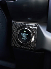 Carbon Fiber Start Stop Button Surround Cover for 2021–2025 Ford F-150 & 2021–2023 Ford F-250 Black