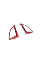 Chevy Camaro 2016-2023 Carbon Fiber Steering Wheel Chrome Delete Trim Cover [3pcs]-red