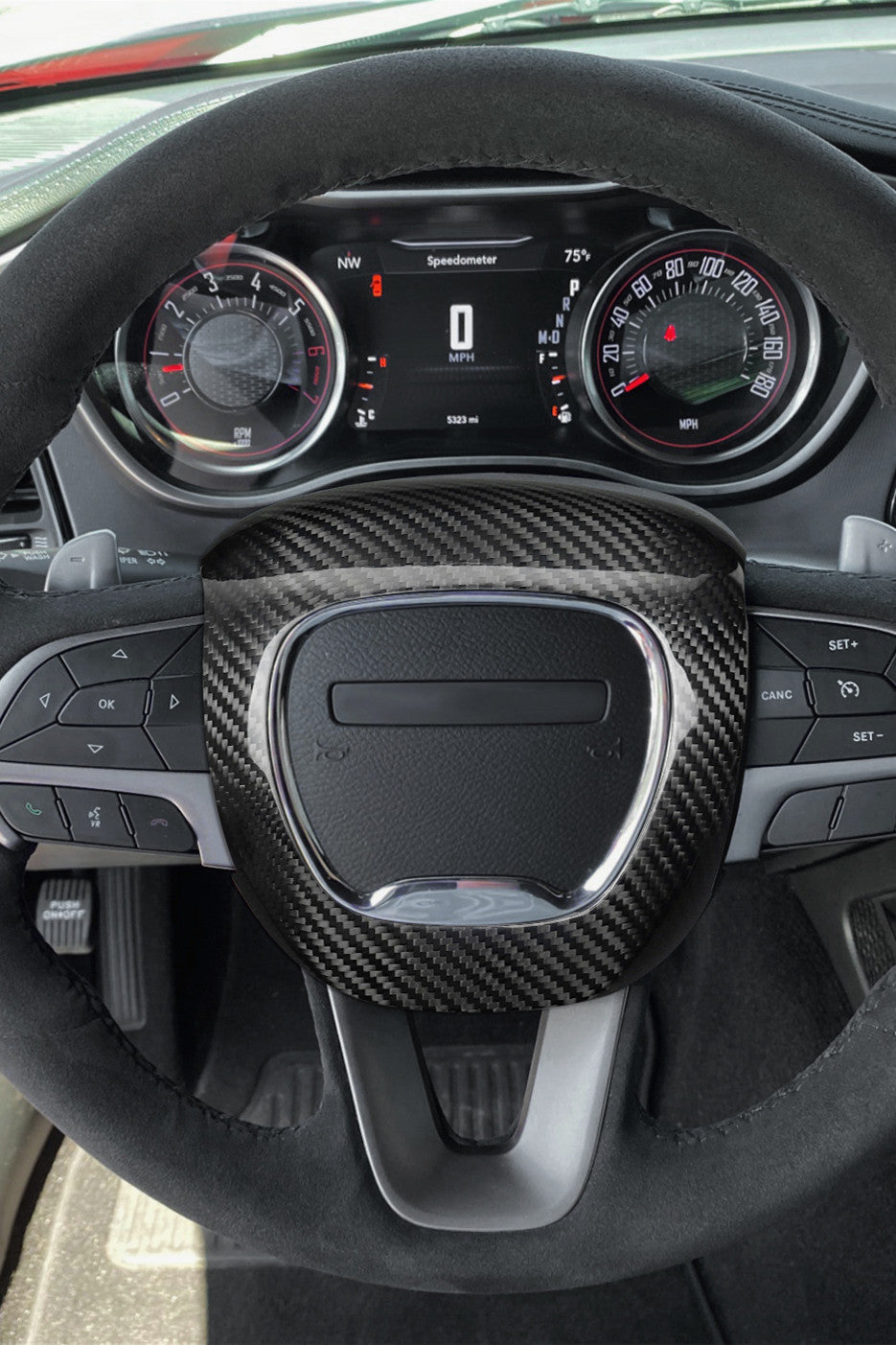 Dodge Charger Challenger Durango Carbon Fiber Steering Wheel Airbag Cover
