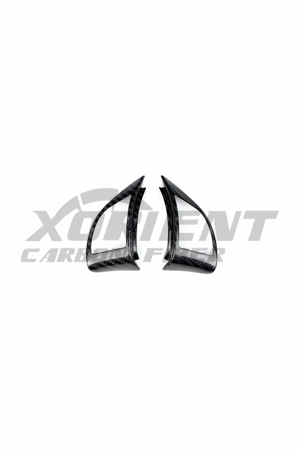 FIAT 500 ABARTH Carbon Fiber Interior Steering Wheel Trim Cover[2pcs]