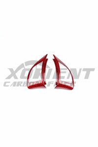 FIAT 500 ABARTH Carbon Fiber Interior Steering Wheel Trim Cover[2ps]-red