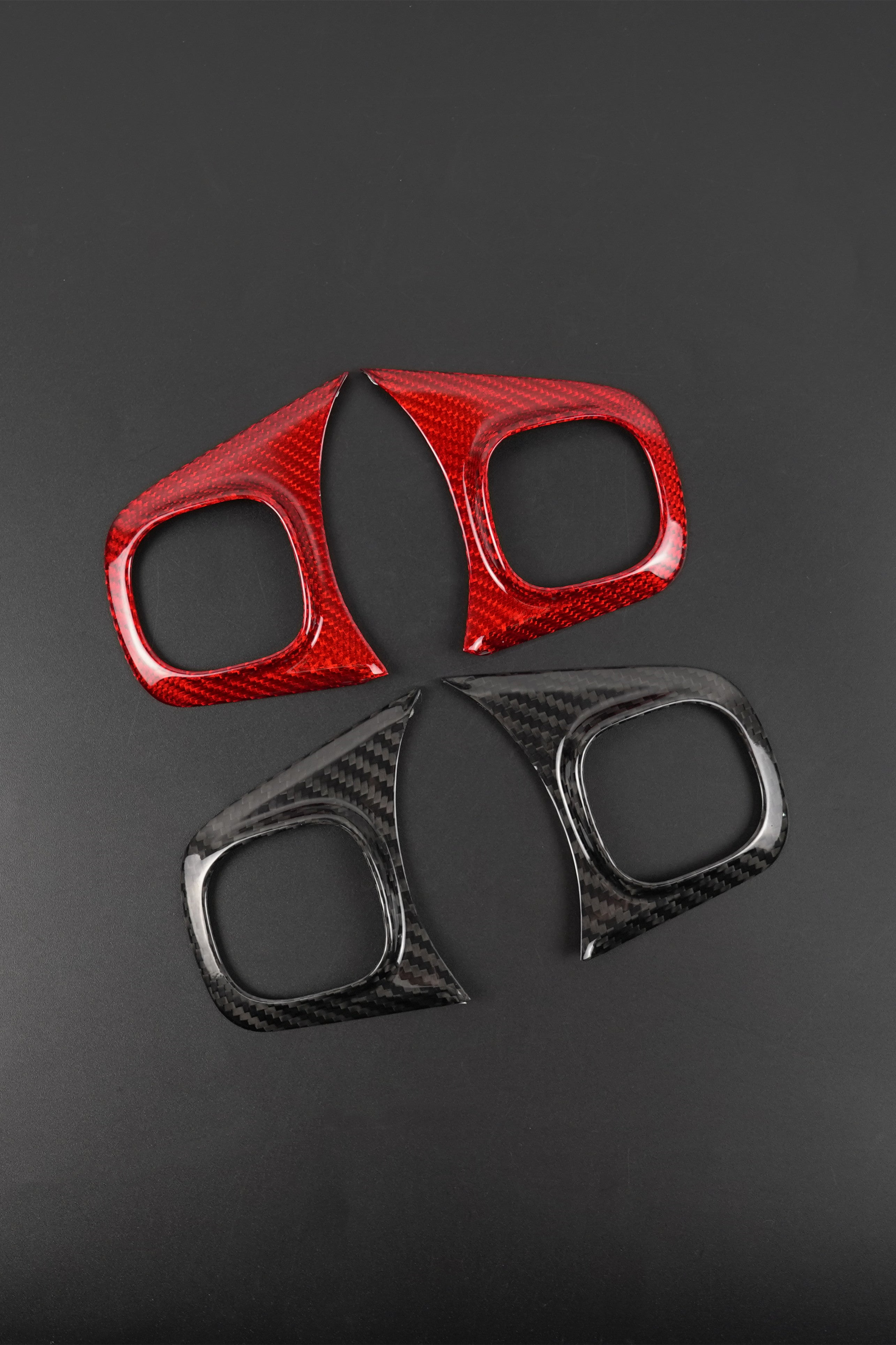 FIAT 500 ARARTH Carbon Fiber Steering Wheel Trims[2pcs]