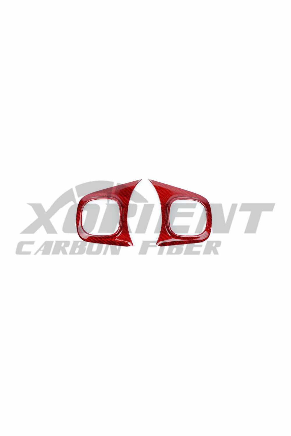 FIAT 500 ARARTH Carbon Fiber Steering Wheel Trims[2ps]-red