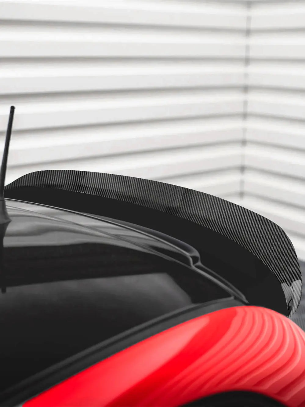 FIAT 500 Real Carbon Fiber Roof Spoiler Trim Cover