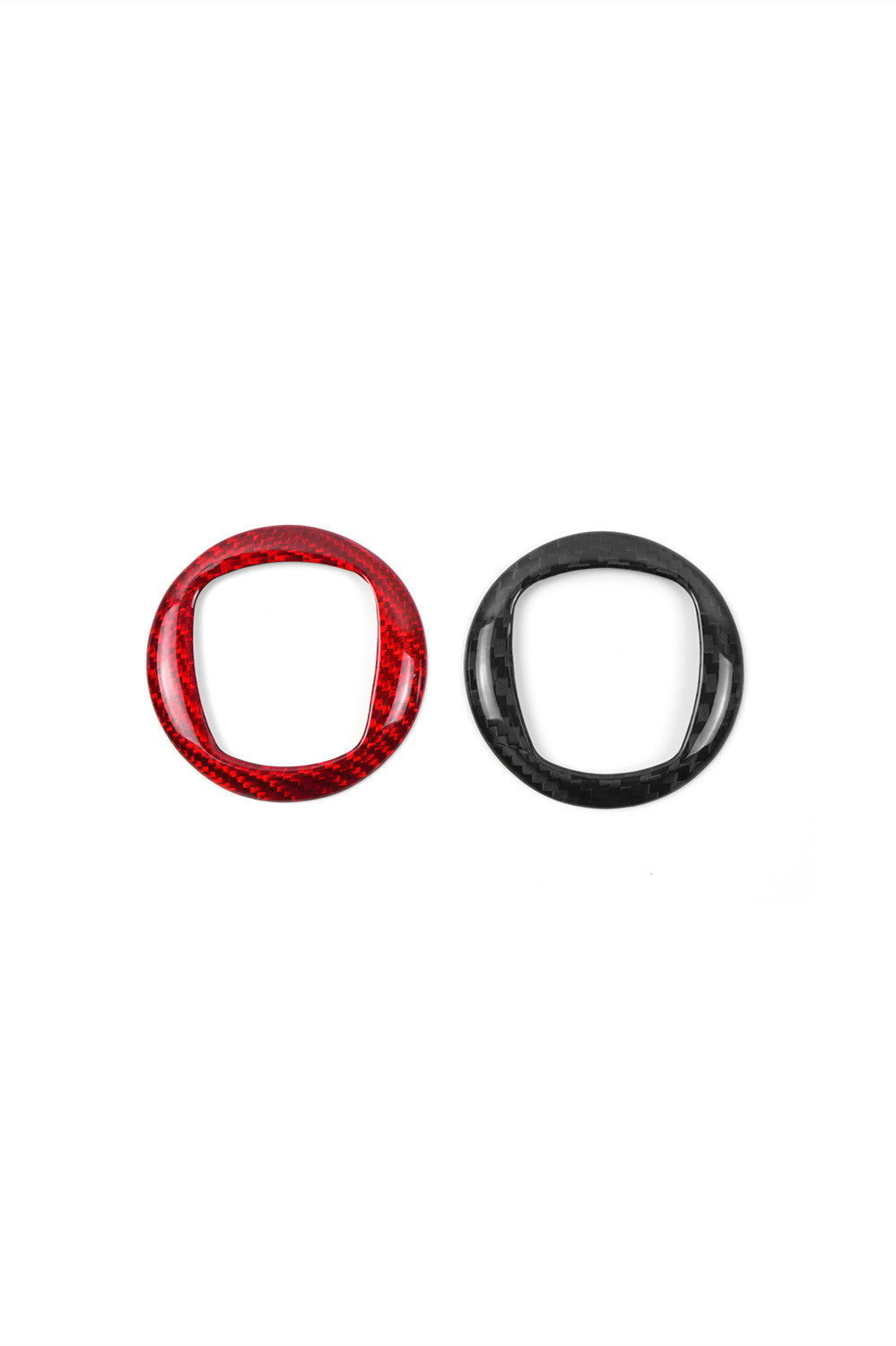 Fiat 500 Abarth Carbon Fiber Steering Wheel Center Trim Covers[2pcs]