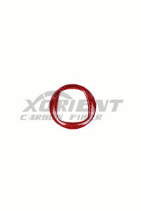 Fiat 500 Abarth Carbon Fiber Steering Wheel Center Trim Covers[2ps]-RED