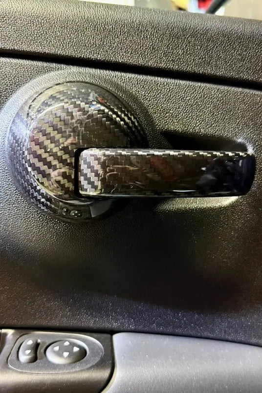 Fiat 500 Abarth Carbon Fiber Interior Door Handle Kit