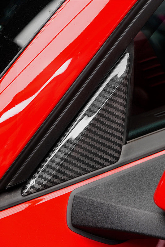 Ford Mustang S650 Carbon Fiber A pillar Window Front Triangle Cover Trim